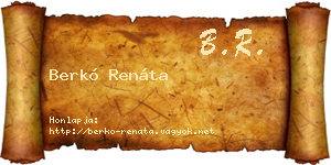 Berkó Renáta névjegykártya